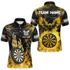 Maxcorners Yellow Dart Board Fire Flame Custom Eagle Dart Shirts For Men, Thunder Lightning Dart Team Jerseys 