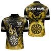 Maxcorners Yellow Dart Board Fire Flame Custom Eagle Dart Shirts For Men, Thunder Lightning Dart Team Jerseys 