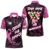 Maxcorners Shoot For Change Breast Cancer Awareness Billiard Shirt For Men Custom Pink Ribbon Billiard Jersey LM2707