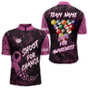 Maxcorners Shoot For Change Breast Cancer Awareness Billiard Shirt For Men Custom Pink Ribbon Billiard Jersey LM2707