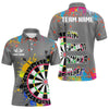 Maxcorners Funny Dartboards Colorful Paint Aim Shoot Swear Repeat Custom Men Darts Shirt, Dart Jerseys |Grey