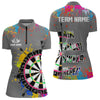 Maxcorners Funny Dartboards Colorful Paint Aim Shoot Swear Repeat Custom Men Darts Shirt, Dart Jerseys |Grey
