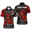 Maxcorners Personalized Funny Pool Table Billiard Shirts, Red Grunge Billiard Team Jerseys Uniform
