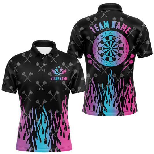 Maxcorners Personalized Dartboard Neon Fire Flame Darts Shirts For Men, Darts Team Jersey Polo & 1/4 ZipMaxcorners Personalized Dartboard Neon Fire Flame Darts Shirts For Men, Darts Team Jersey Polo & 1/4 Zip LM0510