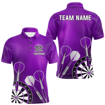 Maxcorners Personalized Purple Dartboard Shirts For Men Custom Darts Jersey, Darts League Team Shirts