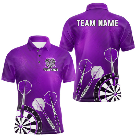 Maxcorners Personalized Purple Dartboard Shirts For Men Custom Darts Jersey, Darts League Team Shirts LM0410