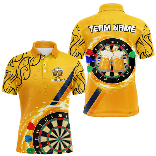 Maxcorners Personalized Funny Beer Tribal Darts Shirt For Men Custom Drinking Dart Team Jersey Polo & 1/4 Zip