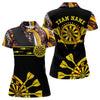 Maxcorners Yellow Golden Darts Tie Dye Polo & Quarter Zip Custom Dart Shirts For Men Glowing Dart Jerseys