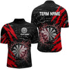 Maxcorners Black And Red Darts Board Break Glass Custom Dart Shirts For Men, Darts Team Shirts Dart Jerseys
