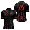 Maxcorners Customized 8 Ball Pool Crown Men And Women Billiard Shirts, Red And Black Billiard Team Shirts, Pool Jerseys