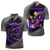 Maxcorners Personalized Panther Lightning 3D Billiard Balls Pool Shirts For Men, Billiard League Jersey|Purple LM123