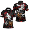 Maxcorners Personalized Wolf Lightning Darts Polo Shirt Custom Dart Shirts For Men And Women Darts Jerseys |Red