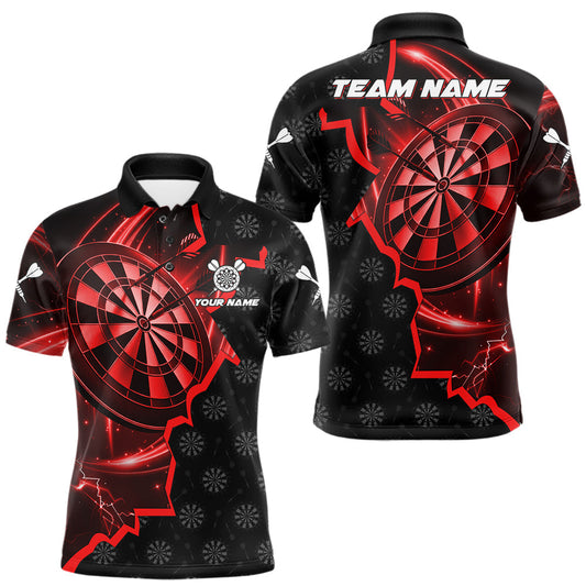 Maxcorners Red Dartboard Ligthning Darts Shirt For Men Custom Darts Jersey Team Polo & Quarter Zip