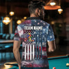 Maxcorners Personalized Smoke Usa 8 Ball Pool Billiard Shirts For Men, Patriotic American Team Billiard Jersey