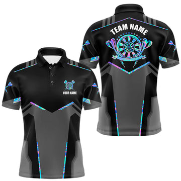 Maxcorners Personalized Holographic Darts Jersey Custom Darts Shirt For Men Team Polo & Quarter Zip Shirt