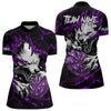 Maxcorners Personalized Wolf Lightning Darts Polo & Quarter Zip Custom Dart Shirts For Men Darts Jersey |Purple