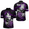 Maxcorners Personalized Wolf Lightning Darts Polo & Quarter Zip Custom Dart Shirts For Men Darts Jersey |Purple