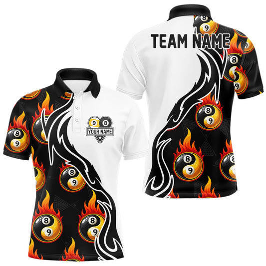 Maxcorners Personalized Billiard Shirts For Men Custom 8 Ball Pool Team Jersey Polo & 1/4 Zip | Purple