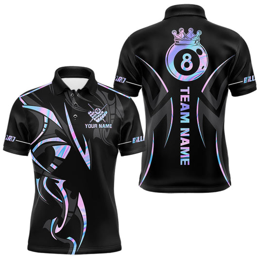 Maxcorners Purple Grim Reaper Billiard Shirts For Men Custom Smoke Skull Flame League Billiard Jerseys
