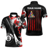 Maxcorners Personalized Canada Flag Smoke 8 Ball Pool Billiard Shirt For Men & Women, Patriotic Billiard Team Jersey
