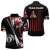 Maxcorners Personalized Canada Flag Smoke 8 Ball Pool Billiard Shirt For Men & Women, Patriotic Billiard Team Jersey