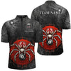 Maxcorners Personalized Grunge Spider Web 8 Ball Pool Billiard Shirts, Scary Billiard Jerseys |Red