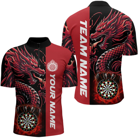 Maxcorners Custom Dragon Dart Shirts Personalized 3D Dart League Uniform Best Dart Jerseys |Red