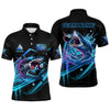 Maxcorners Blue 8 Ball Pool Billiard Shark Polo & Quarter Zip For Men Custom Team League Billiard Jerseys LM0210
