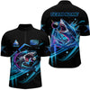 Maxcorners Blue 8 Ball Pool Billiard Shark Polo & Quarter Zip For Men Custom Team League Billiard Jerseys LM0210