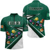 Maxcorners Green White 3D Billiard Balls Luckiest Men Polo Shirts Customized Billiard Jerseys For Patrick Day