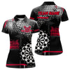Maxcorners Personalized Grunge Dotted Pattern Dart Polo & Quarter Zip Custom Women Dart Shirt Dart Jersey | Red
