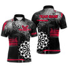 Maxcorners Personalized Grunge Dotted Pattern Dart Polo & Quarter Zip Custom Men Dart Shirt Dart Jersey | Red
