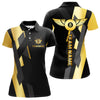 Maxcorners Black And Golden 8 Ball Wings Billiard Shirt For Men Custom Pool Team Jersey Polo & Quarter Zip  LM2206