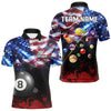 Maxcorners American Flag Patriotic Billiard Shirt For Men Custom 3D Billiard Balls 8 Ball Pool Team Jerseys LM3006
