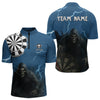 Maxcorners Black And Navy Skeleton Dartboard Darts Shirt For Men - Custom Team & Player Name LM1625