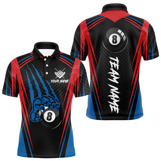 Maxcorners Personalized Scratch 8 Ball Pool Billiard Shirt For Men, Billiard Jerseys Team Polo & 1/4 Zip LM1203
