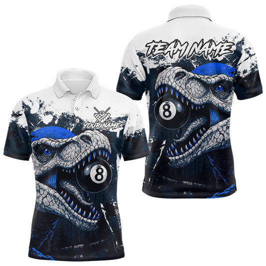 Maxcorners Personalized Sauropod 8 Ball Billiard Shirt For Men Custom Billiard Team Shirts, Pool Jersey |Blue
 LM1202