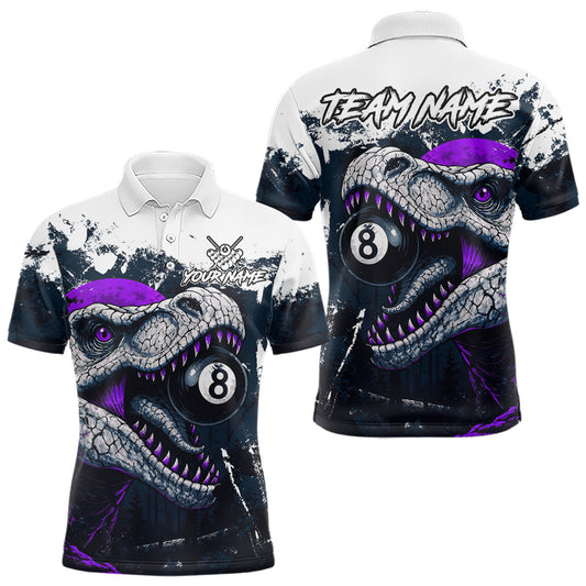 Maxcorners Personalized Sauropod 8 Ball Billiard Shirt For Men Custom Billiard Team Shirt, Pool Jersey|Purple
 LM1202