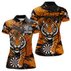 Maxcorners Personalized Black And Orange Tiger Darts Shirt For Men Custom Darts Jersey Team Polo & 1/4 Zip  LM3006