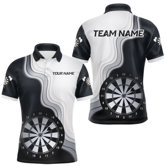 Maxcorners Black And White Darts Shirts With Pocket Option For Men