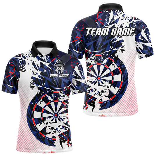Maxcorners Personalized Paint Splash Darts Shirt For Men Custom Darts Jersey Team Polo & 1/4 Zip |Red