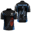 Maxcorners Flame Dart Arrow & Scorpion Men's Darts Shirt - Custom Name For Blue Darts Jersey LM1506