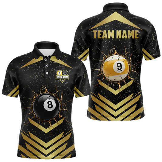 Maxcorners Orange Grunge Grim Reaper Billiard Ball Pool Custom Men Billiard Shirts, Billiard Team Jerseys LM0404