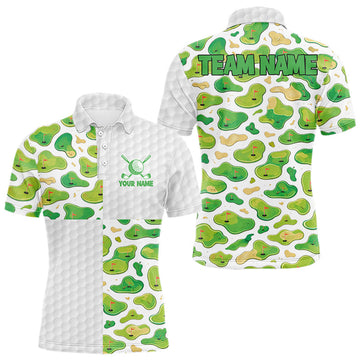 Maxcorners Personalized Mens Golf Polo Shirts Green Golf Courses Custom Name Golf Team Shirt, Golf Gifts