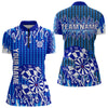 Maxcorners Blue Flames Dart Shirt For Men Dartboard Design - Custom Team & Player Name LM1625