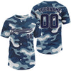 Maxcorners Custom Camouflage Baseball Jersey For Men Personalized Navy Camo Youth Baseball Jerseys LM2608