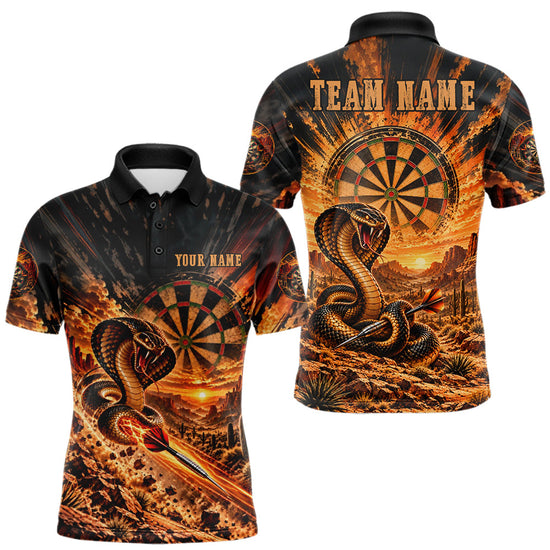 Maxcorners Personalized Cobra Snake Dart Jersey For Men Custom Desert Sunset Darts Apparel Darts Team Shirt