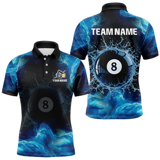 Maxcorners Personalized Ball 8 Billiard Polo & Quarter-Zip Shirt For Men 8 Ball Billiard Team Jersey LM0101