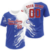 Maxcorners Custom Men's Classic Baseball Jersey - Blue & White Shirt With Personalized Name Number LM2608