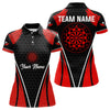 Maxcorners Darts Halftone Pattern Dartboard Custom Red Dart Shirt For Men, Dart Team Jerseys